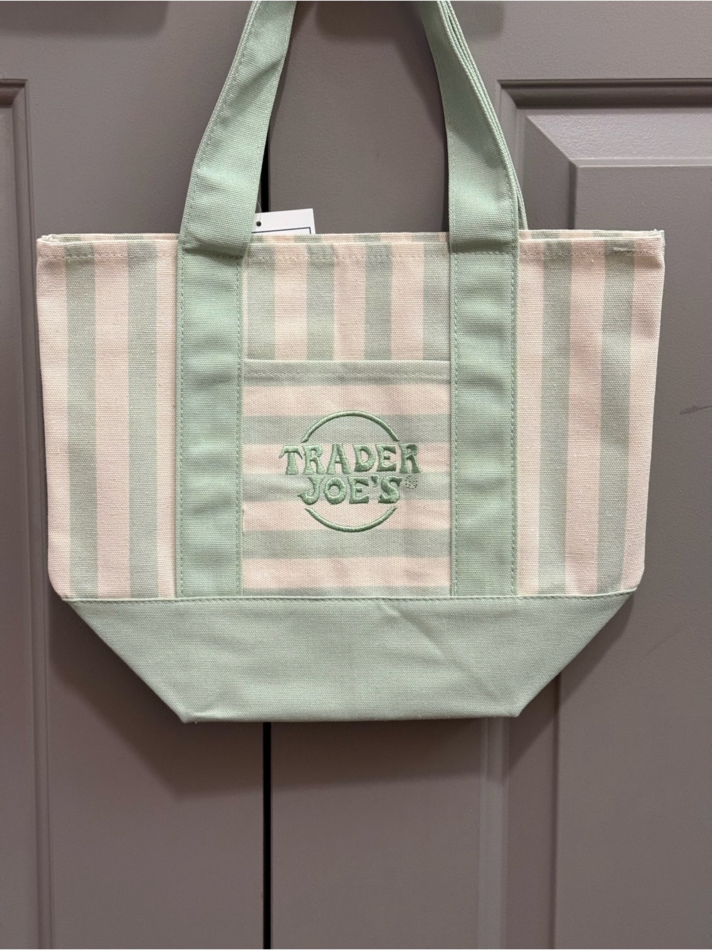 VIRAL 2026 Trader Joe’s Striped Mini Canvas Tote - Picture 3 of 3